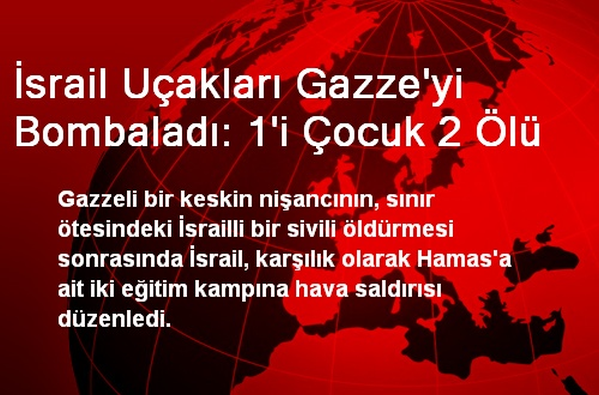 İsrail Uçakları Gazze\'yi Bombaladı: 1\'i Çocuk 2 Ölü