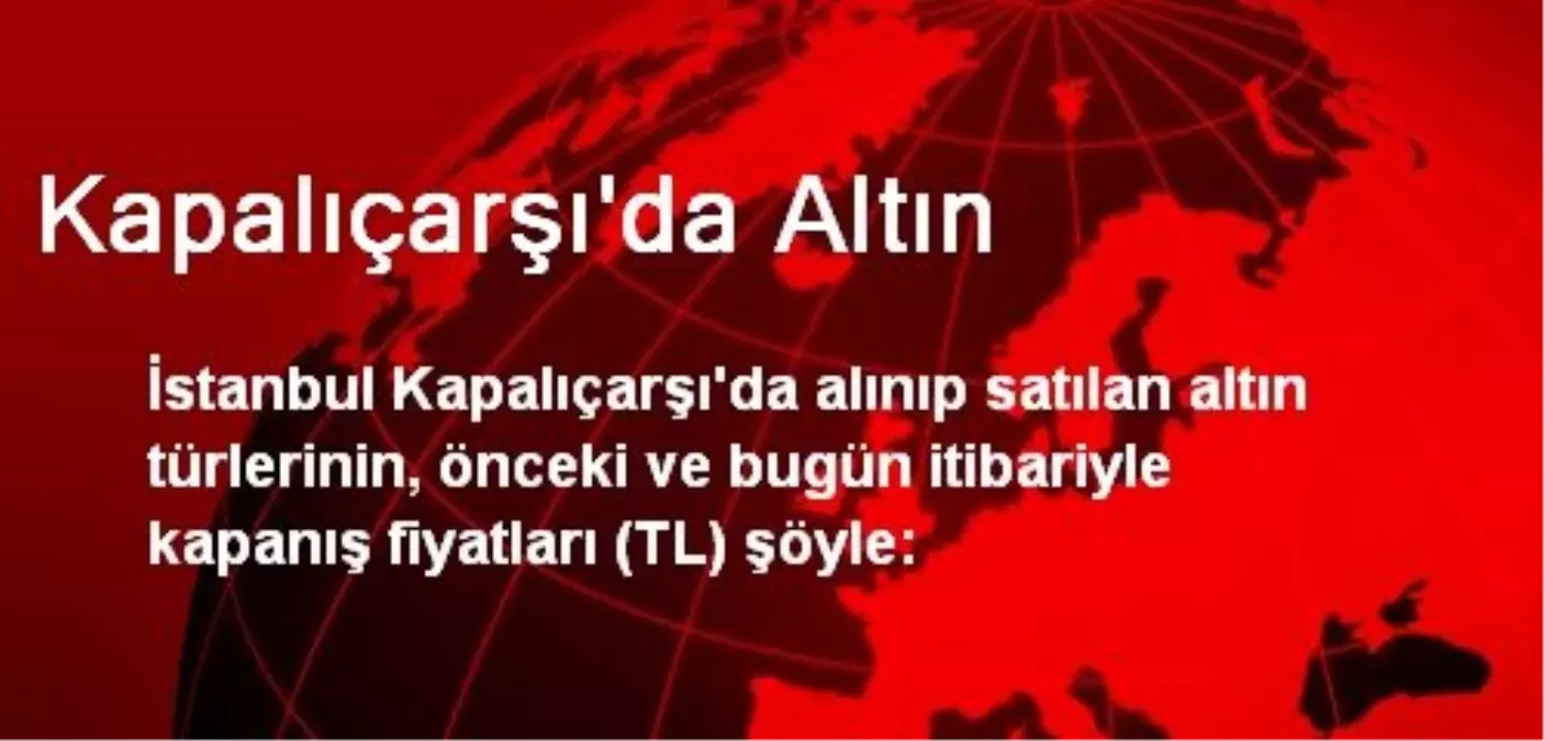 Kapalıçarşı\'da Altın