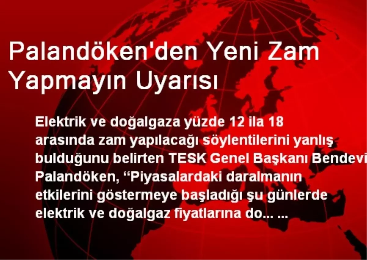 Palandöken\'den Yeni Zam Yapmayın Uyarısı