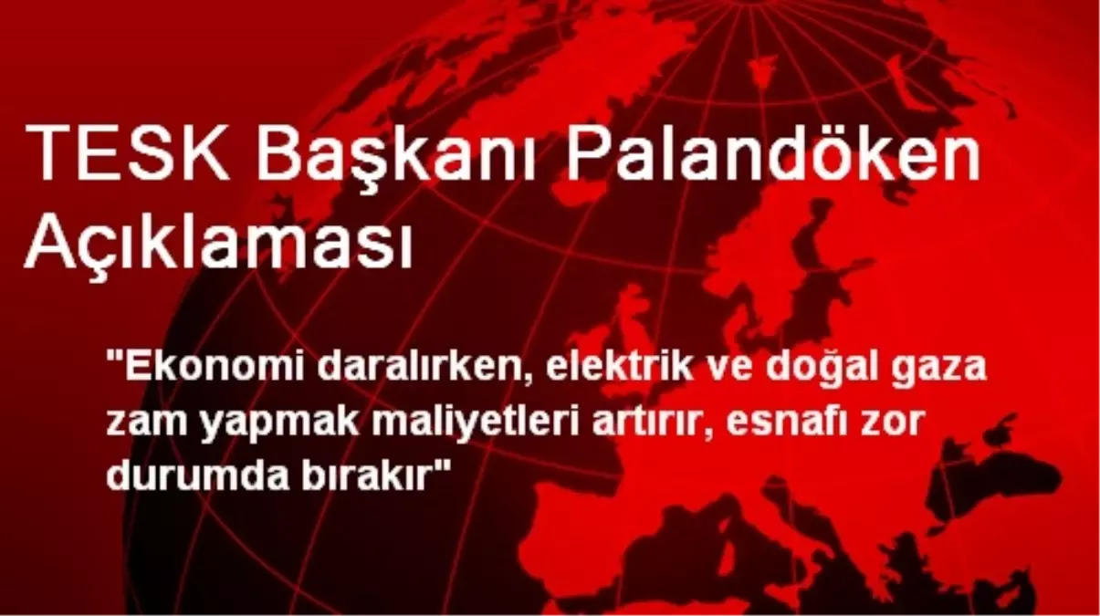 TESK Başkanı Palandöken Açıklaması