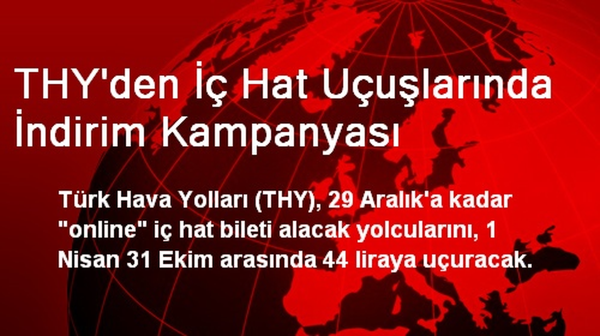 THY\'den İç Hat Uçuşlarında İndirim Kampanyası