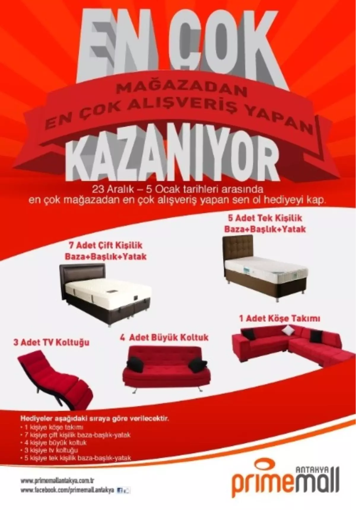 Prime Mall Antakya\'dan Hediye Yağmuru