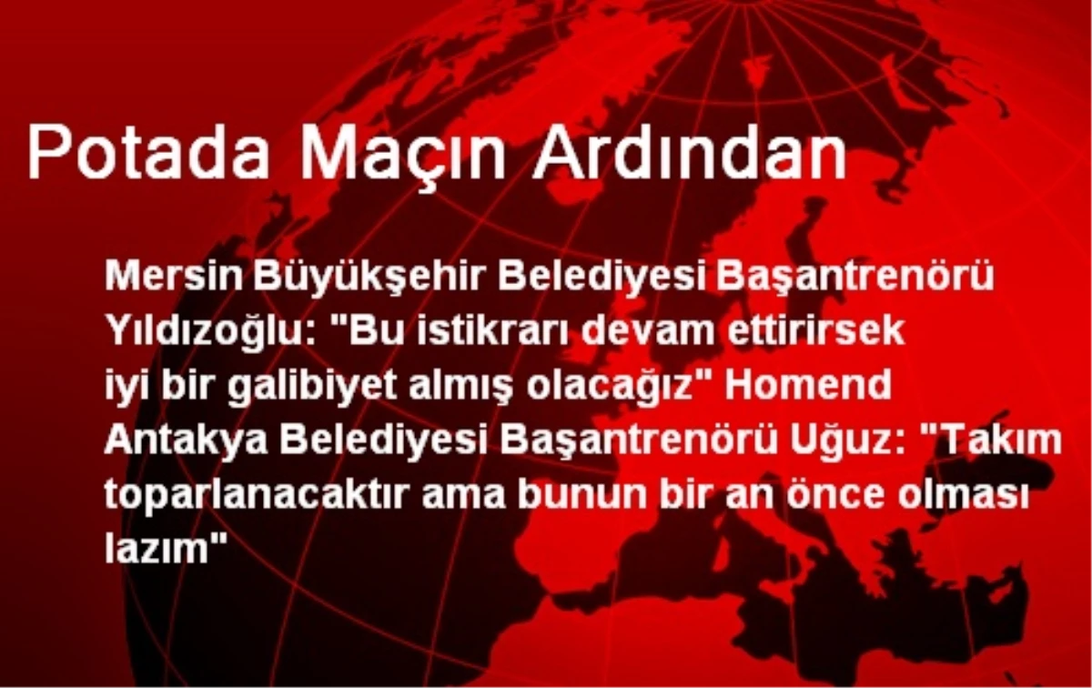 Mersin Büyükşehir Belediyesi Başantrenörü Açıklaması