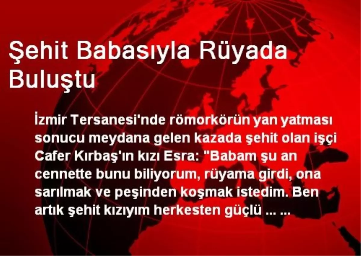 Şehit Babasıyla Rüyada Buluştu