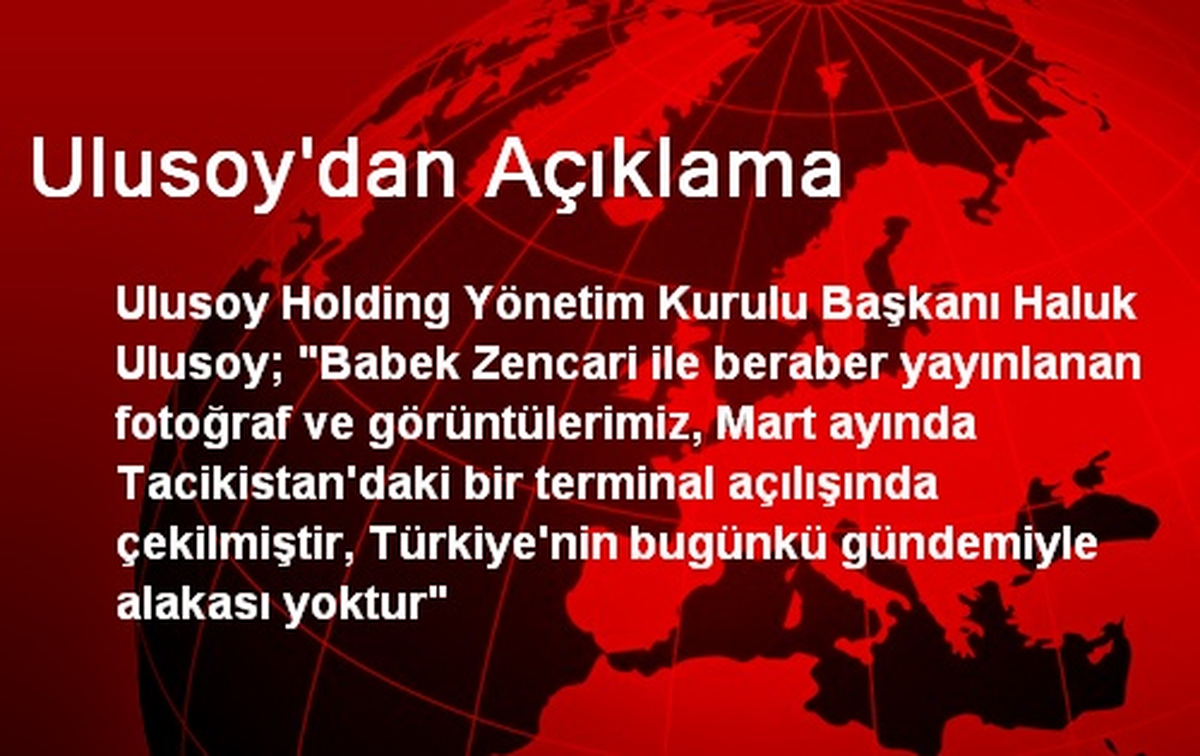 Ulusoy\'dan Açıklama