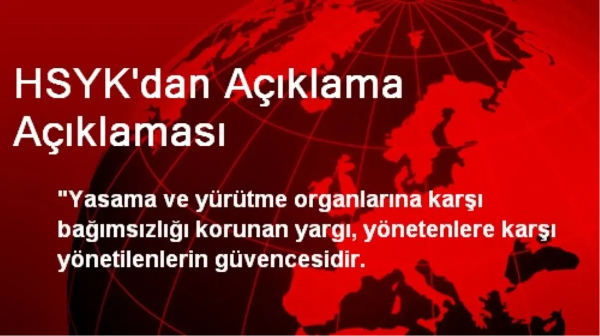 HSYK\'dan Açıklama Açıklaması