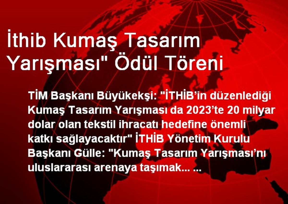 İthib Kumaş Tasarım Yarışması" Ödül Töreni