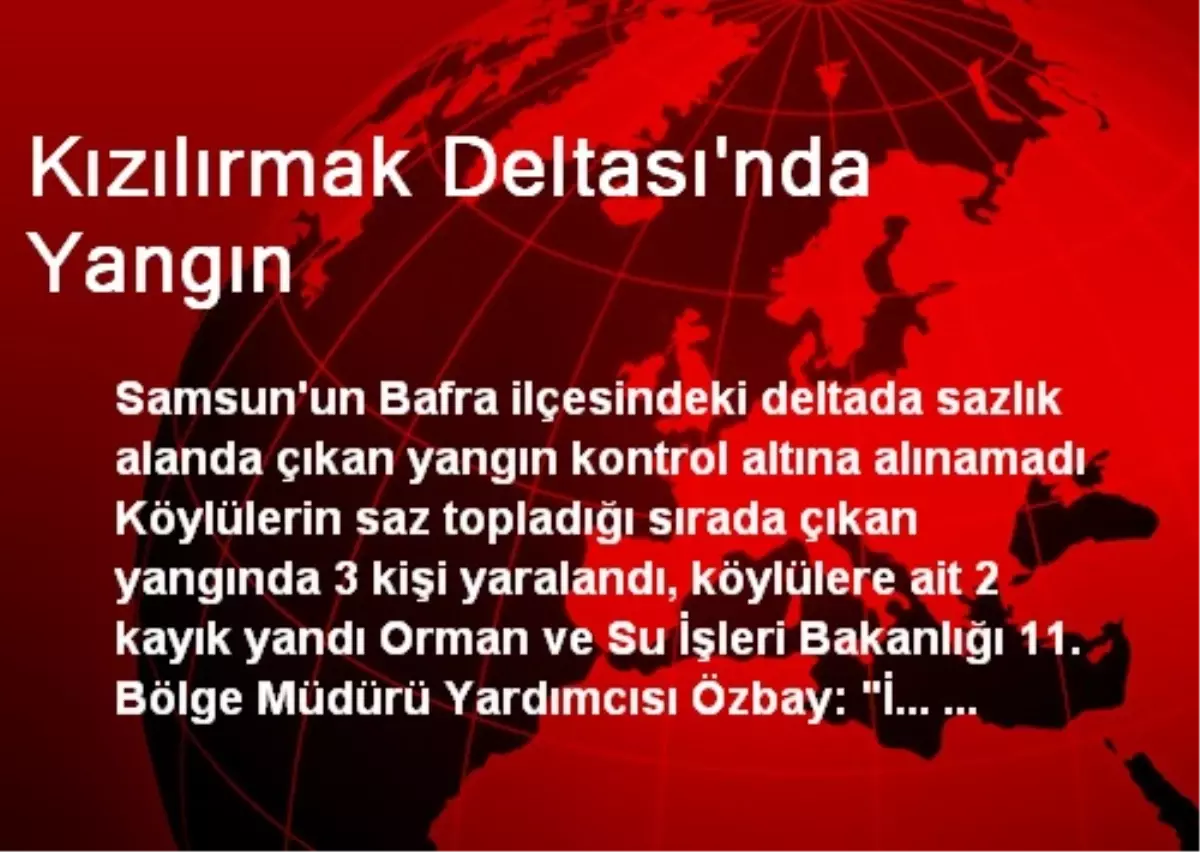 Kızılırmak Deltası\'nda Yangın