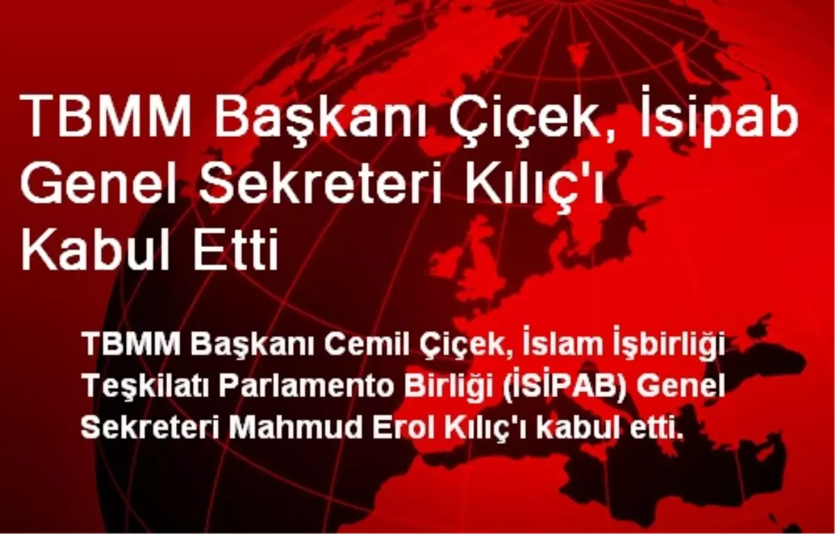 TBMM Başkanı Çiçek İSİPAB Genel Sekreteri Kılıç\'ı Kabul Etti