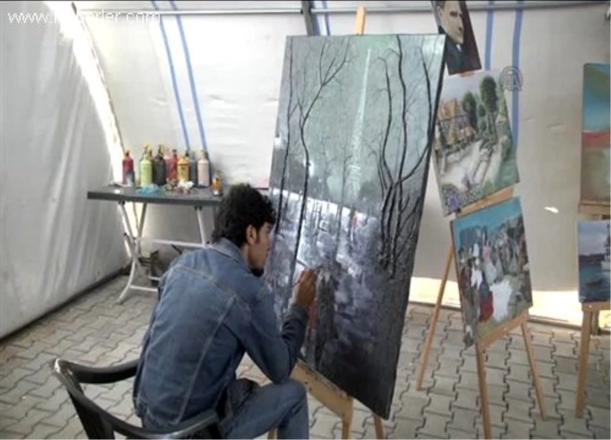 Picasso\'ya "Guernica\'\'yı çizdiren savaş Suriyeli Abdalla\'ya "Halep\'\'i resmettirdi -