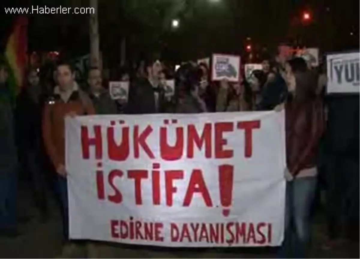 Edirne\'de Yolsuzluk Protestosu