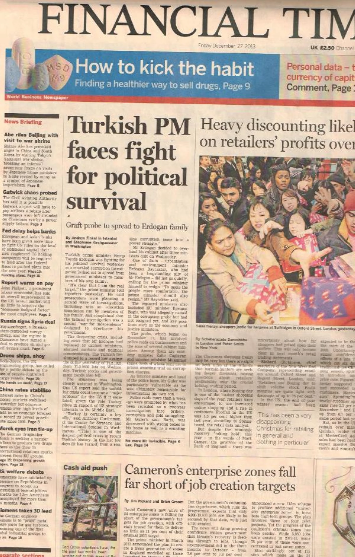 Ft: Türkiye Başbakanı Siyasi Hayatta Kalma Mücadelesi Veriyor