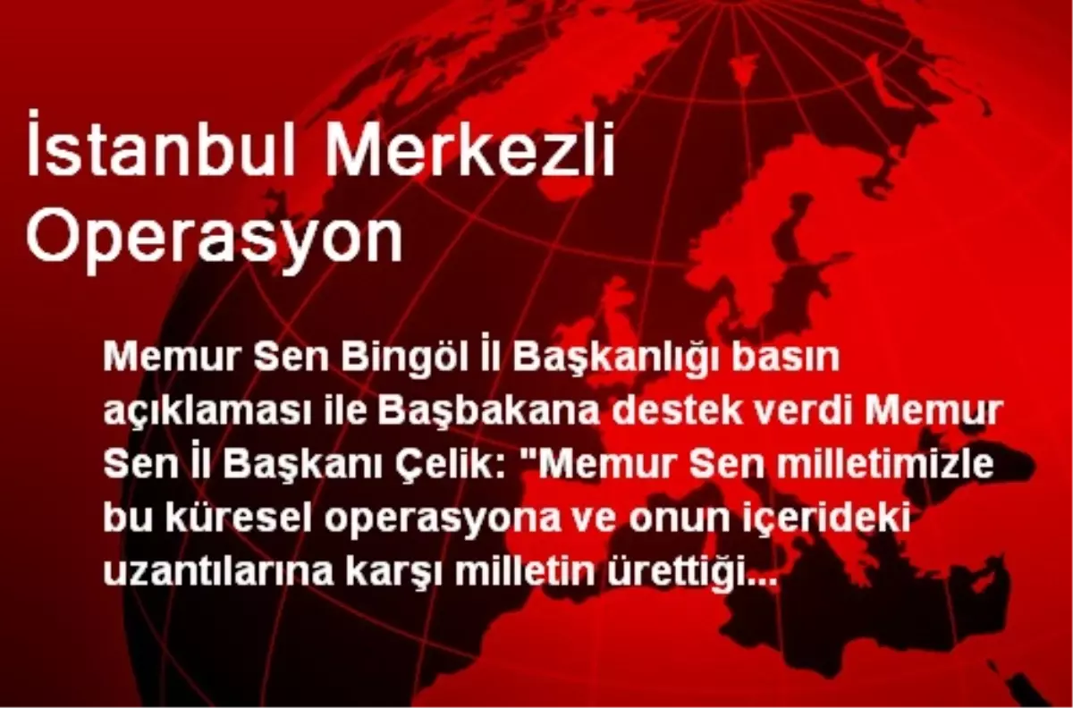 İstanbul Merkezli Operasyon