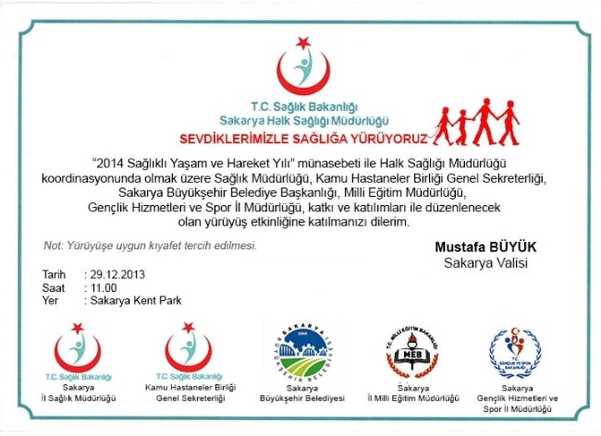 Sakaryalılar Sağlıklı Yaşam İçin Yürüyecek