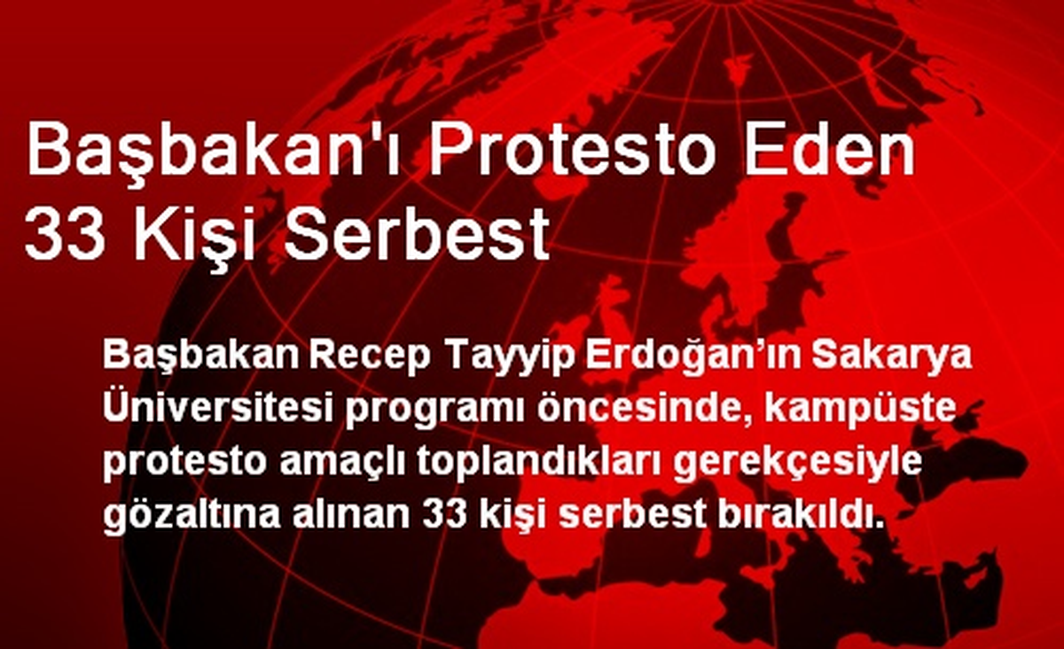 Başbakan\'ı Protesto Eden 33 Kişi Serbest