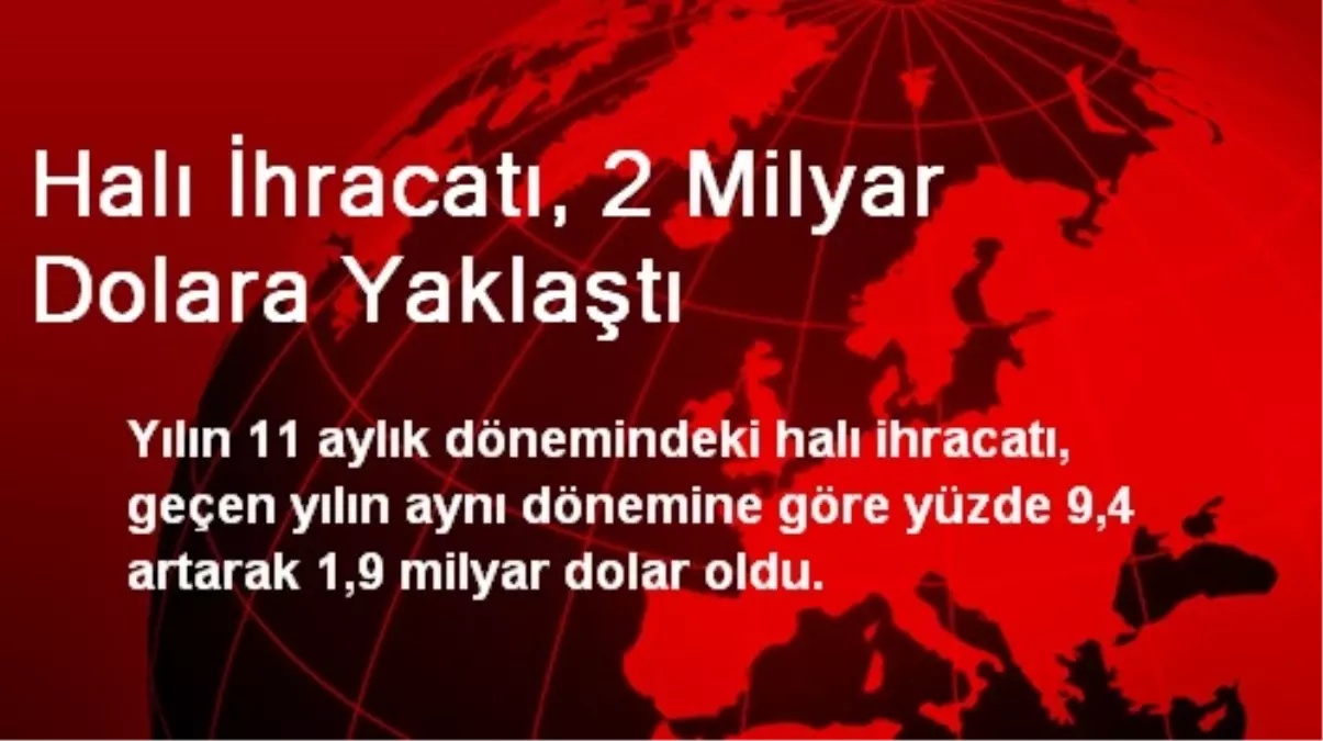 Halı İhracatı, 2 Milyar Dolara Yaklaştı