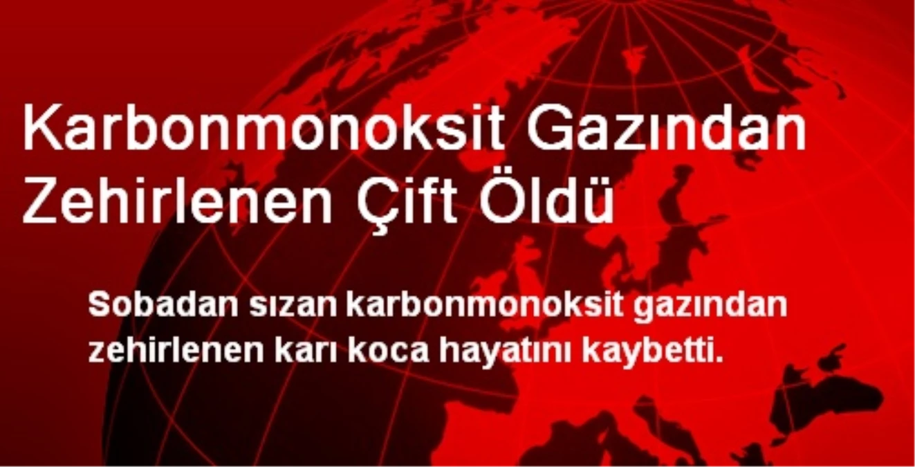 Karbonmonoksit Gazından Zehirlenen Çift Öldü