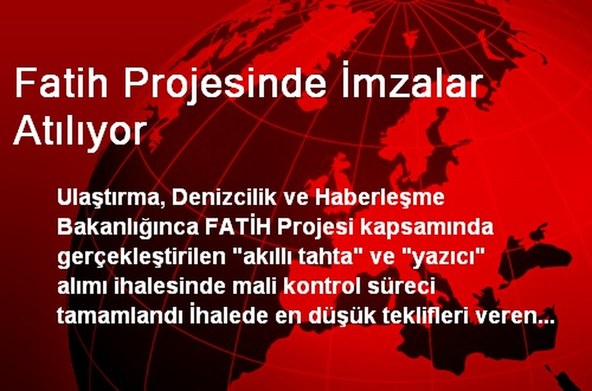 Fatih Projesinde İmzalar Atılıyor