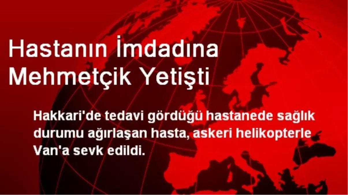 Hastanın İmdadına Mehmetçik Yetişti