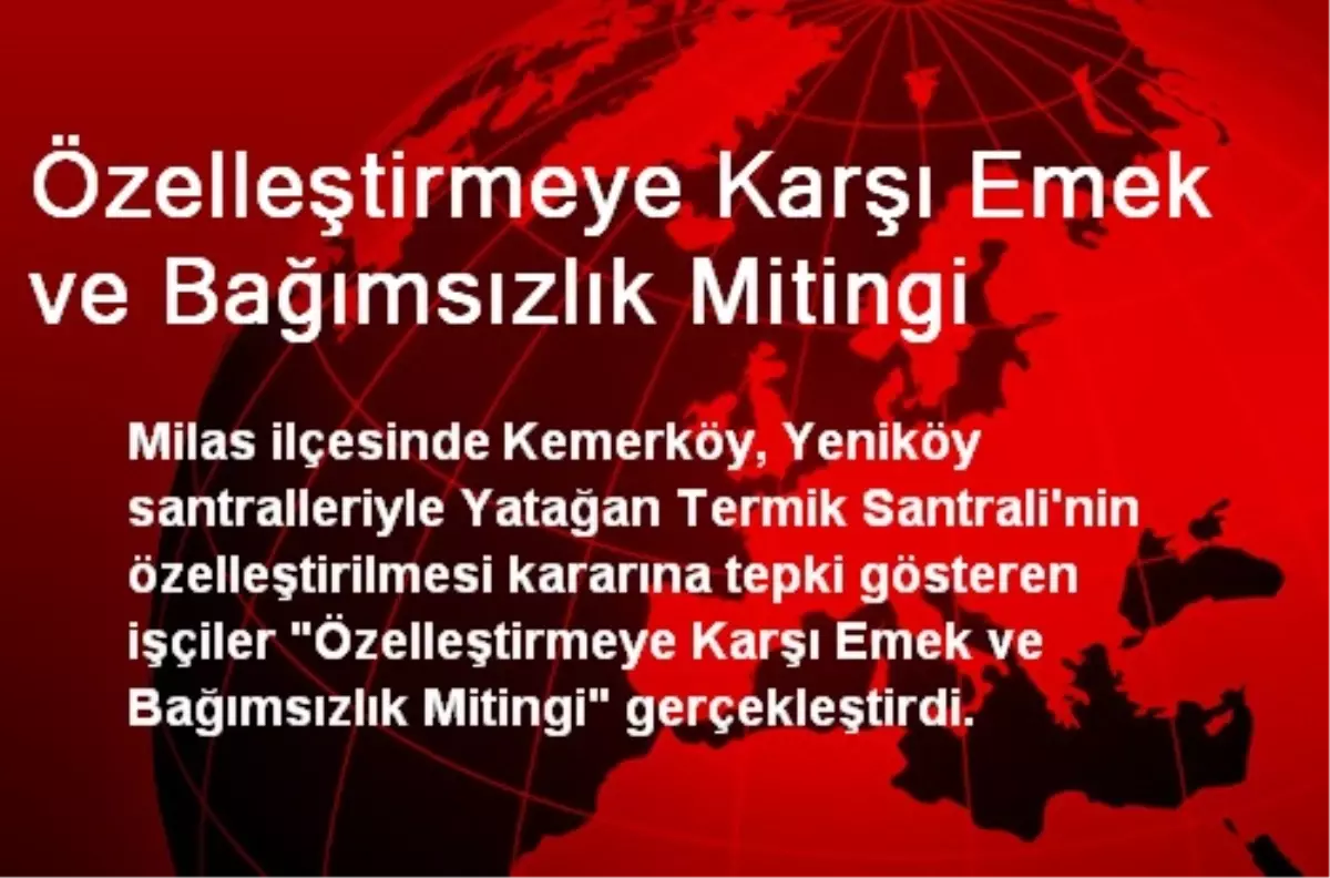 Özelleştirmeye Karşı Emek ve Bağımsızlık Mitingi