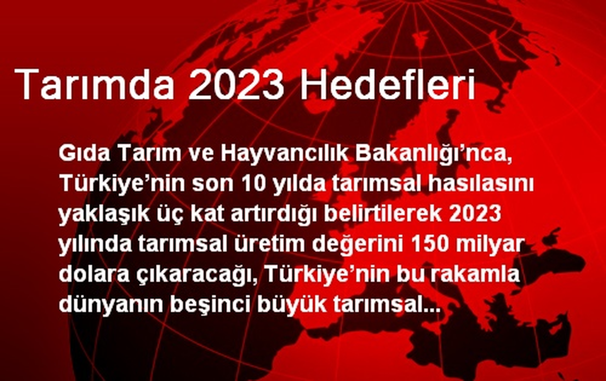Tarımda 2023 Hedefleri