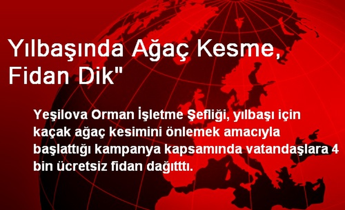 Yılbaşında Ağaç Kesme, Fidan Dik"