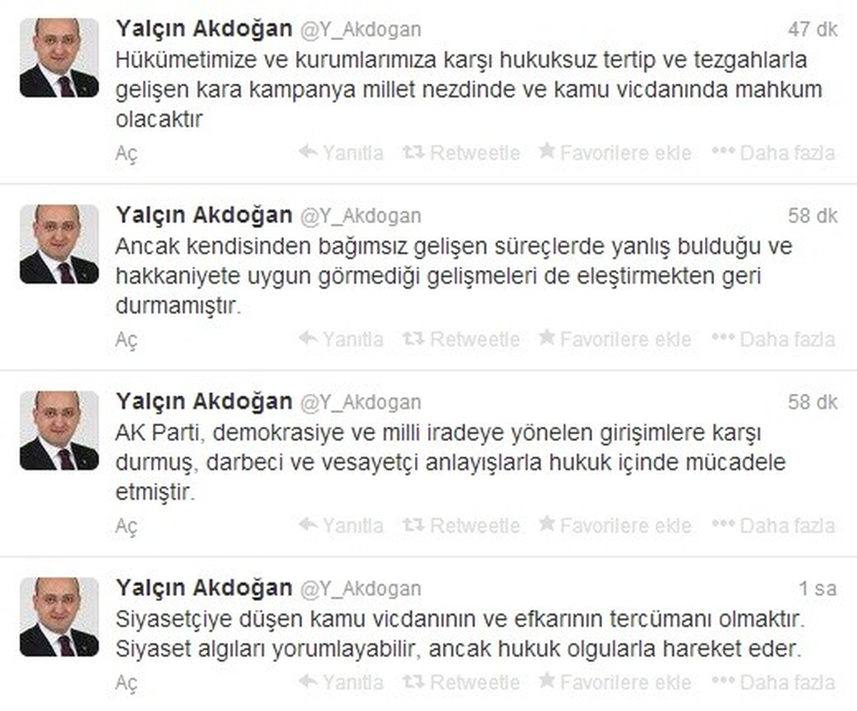 Akdoğan: "Kara Kampanya Millet Nezdinde ve Kamu Vicdanında Mahkum Olacaktır"