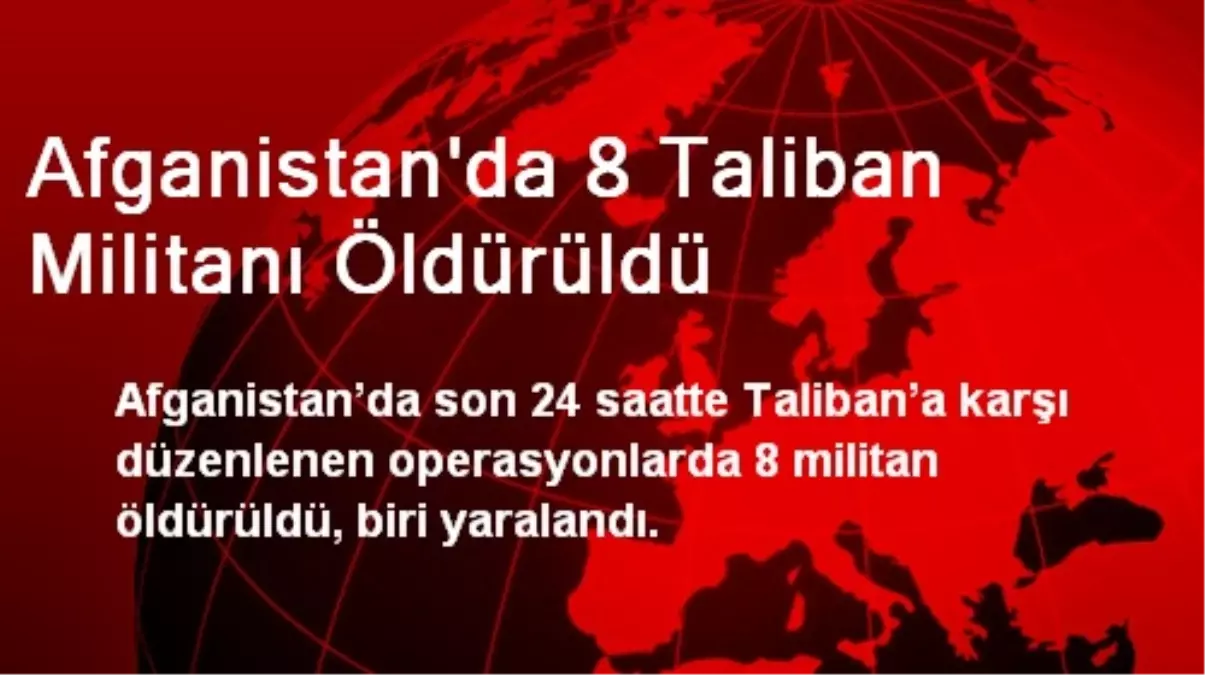 Afganistan\'da 8 Taliban Militanı Öldürüldü