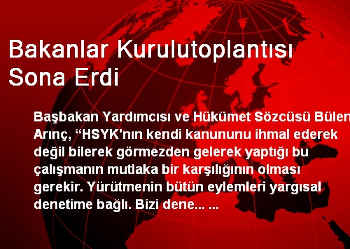 Bakanlar Kurulutoplantısı Sona Erdi