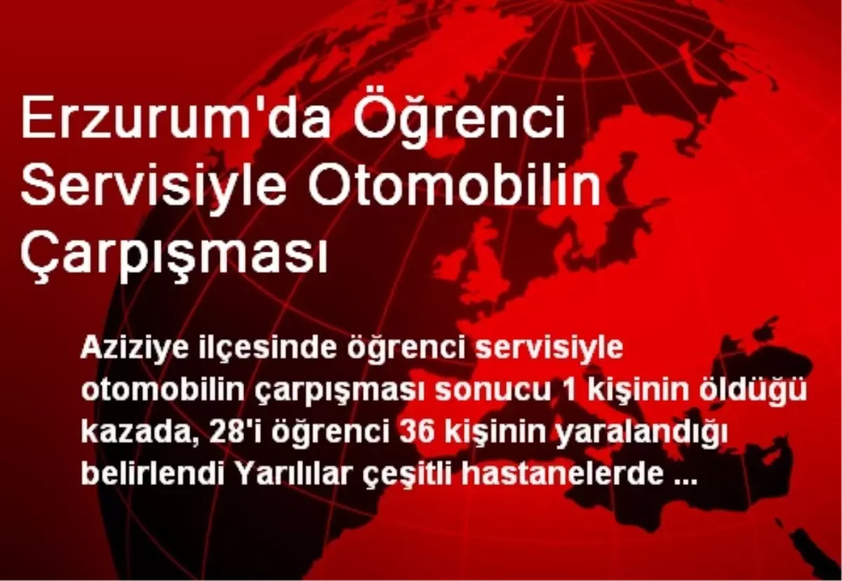 Erzurum\'da Öğrenci Servisiyle Otomobilin Çarpışması