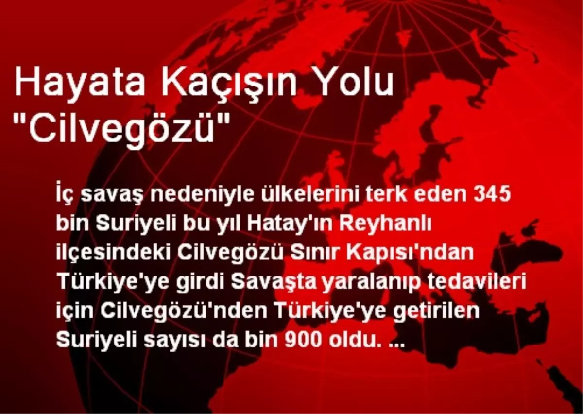 Hayata Kaçışın Yolu "Cilvegözü"