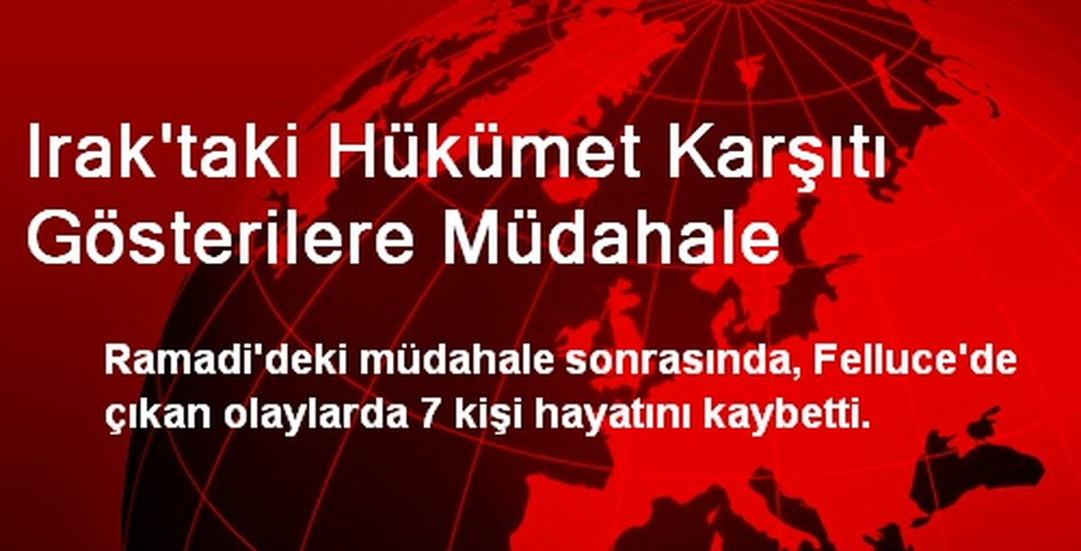 Irak\'taki Hükümet Karşıtı Gösterilere Müdahale