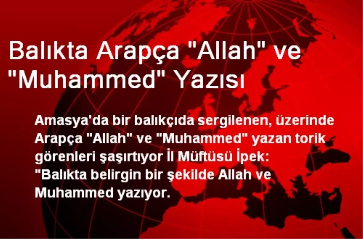 Balıkta Arapça "Allah" ve "Muhammed" Yazısı