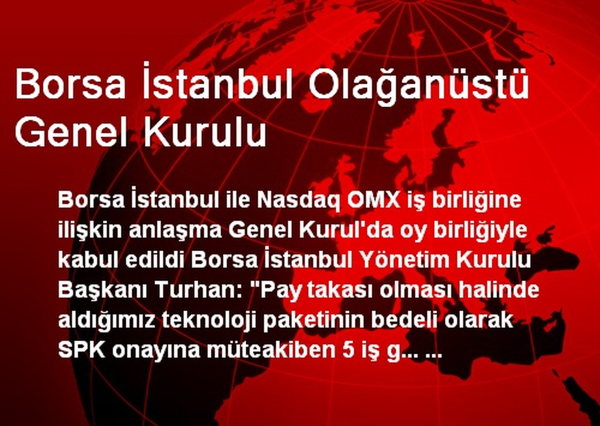 Borsa İstanbul Olağanüstü Genel Kurulu
