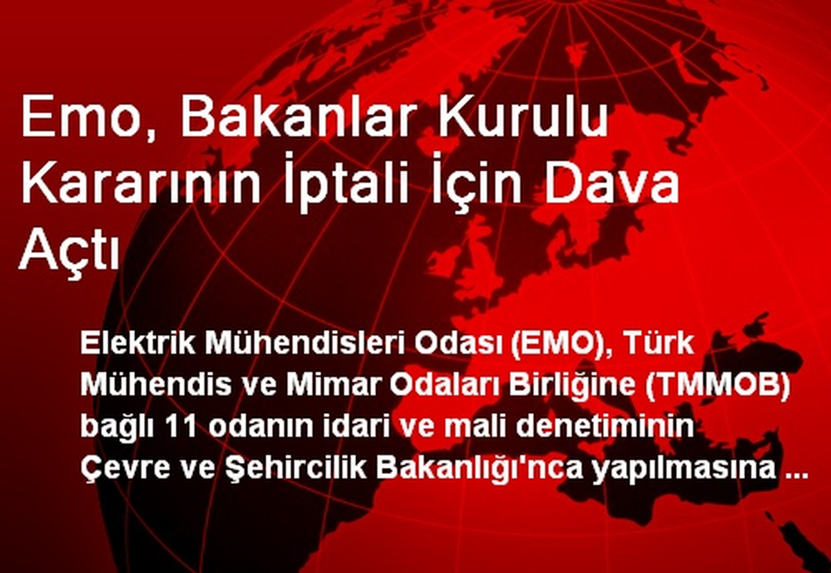 Emo, Bakanlar Kurulu Kararının İptali İçin Dava Açtı