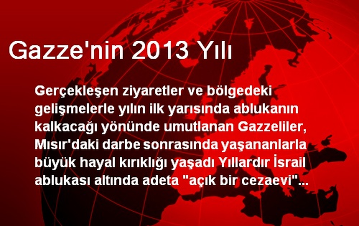 Gazze\'nin 2013 Yılı