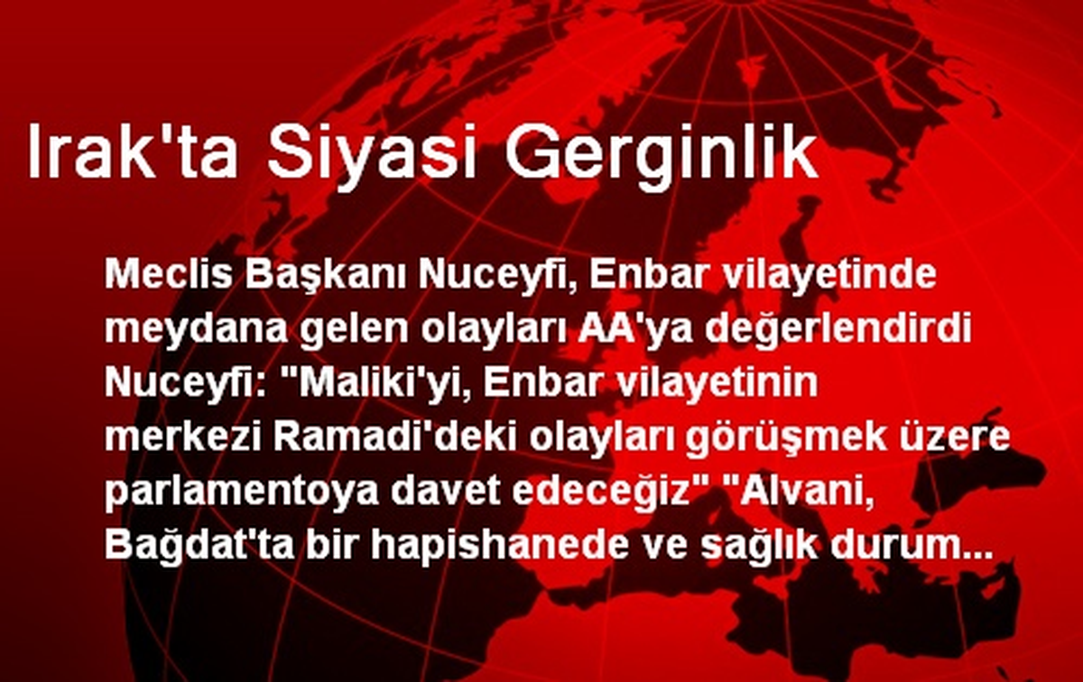 Irak\'ta Siyasi Gerginlik