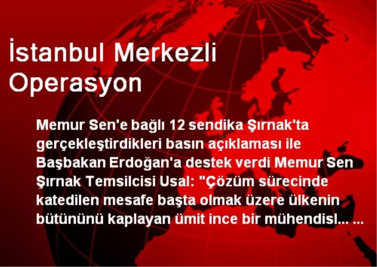 İstanbul Merkezli Operasyon