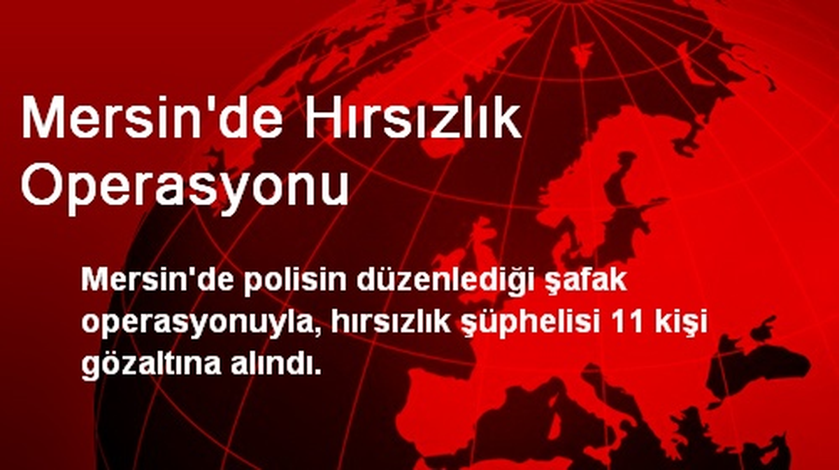 Mersin\'de Hırsızlık Operasyonu
