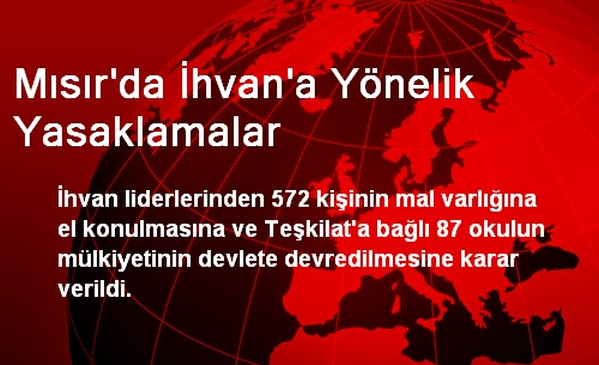 Mısır\'da İhvan\'a Yönelik Yasaklamalar