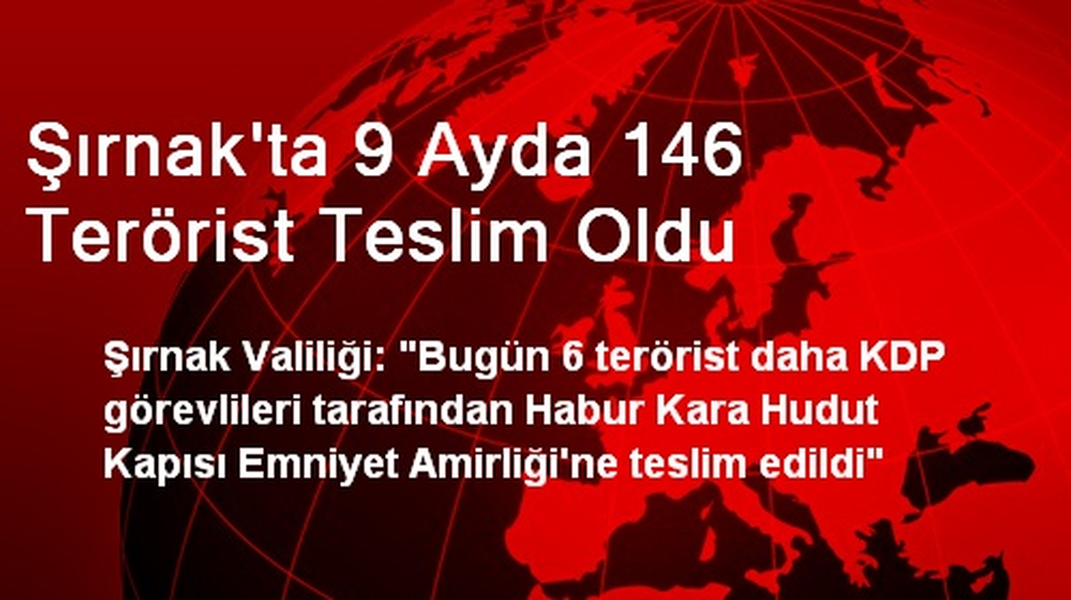 Şırnak\'ta 9 Ayda 146 Terörist Teslim Oldu