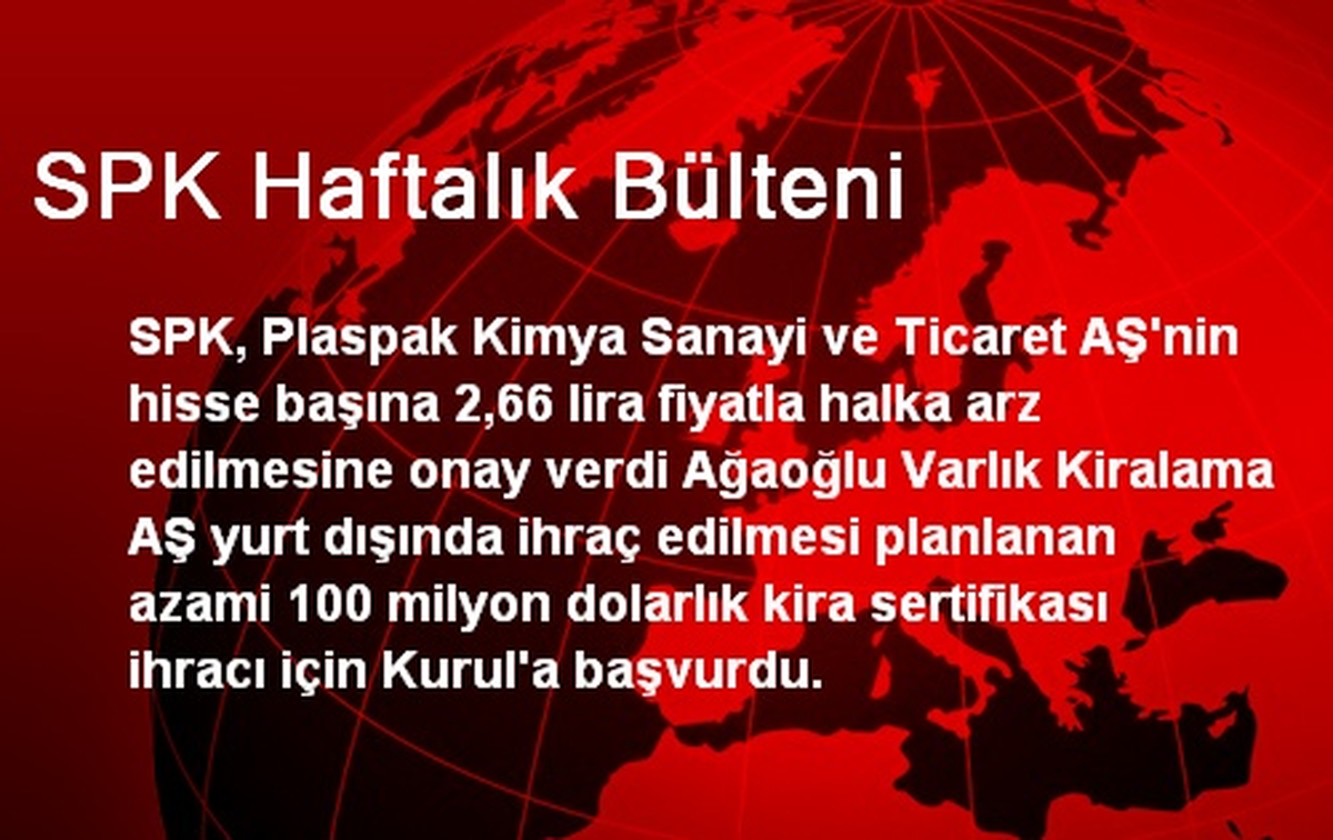 SPK Haftalık Bülteni