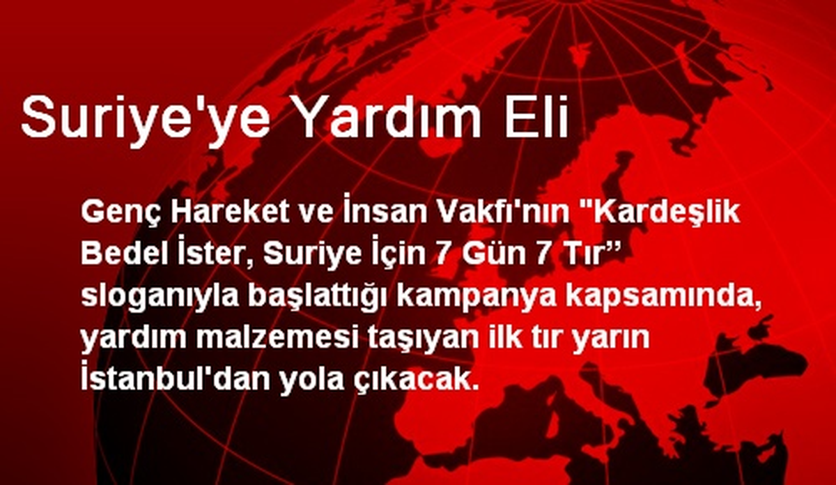 Suriye\'ye Yardım Eli