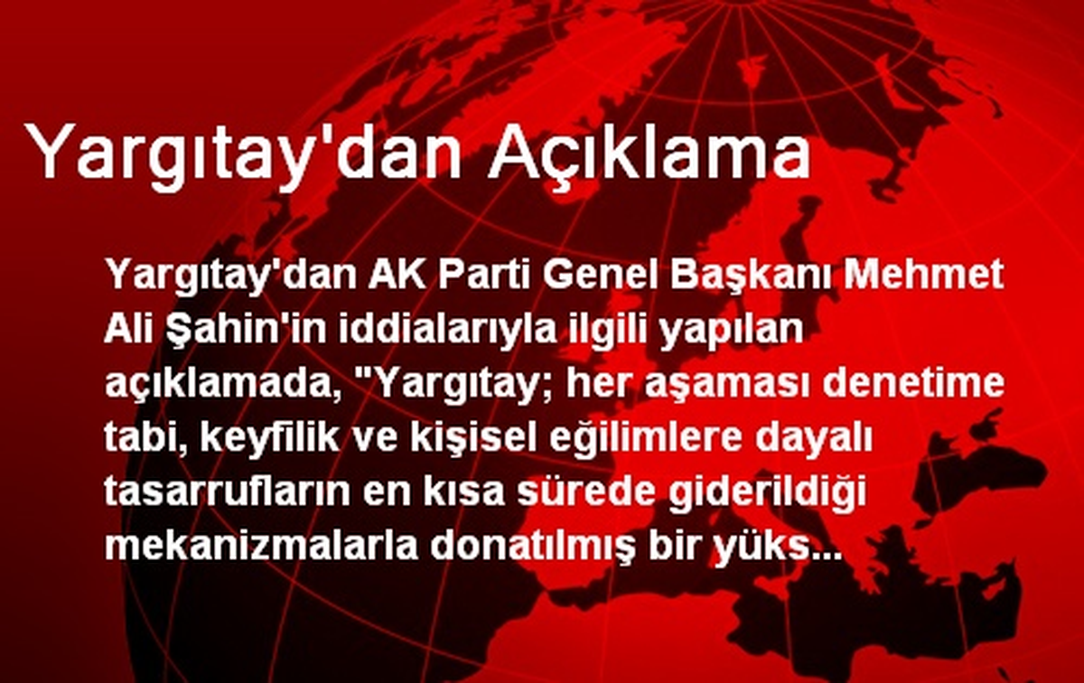Yargıtay\'dan Açıklama