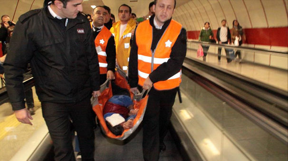 Taksim Metrosundaki Kavga Güvenlik Kamerasında