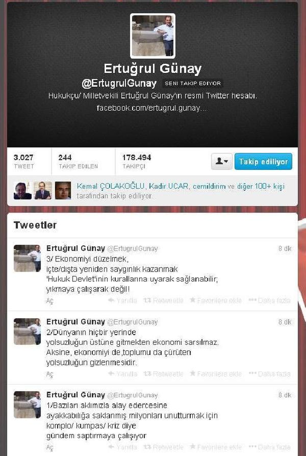 Günay\'dan Twıtter Muhalefeti