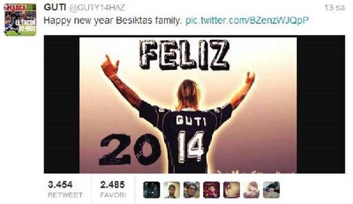 Guti\'den Beşiktaş\'a "Mutlu Yıllar"