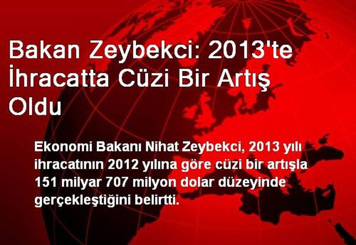 2013\'te İhracatta Cüzi Bir Artış Oldu