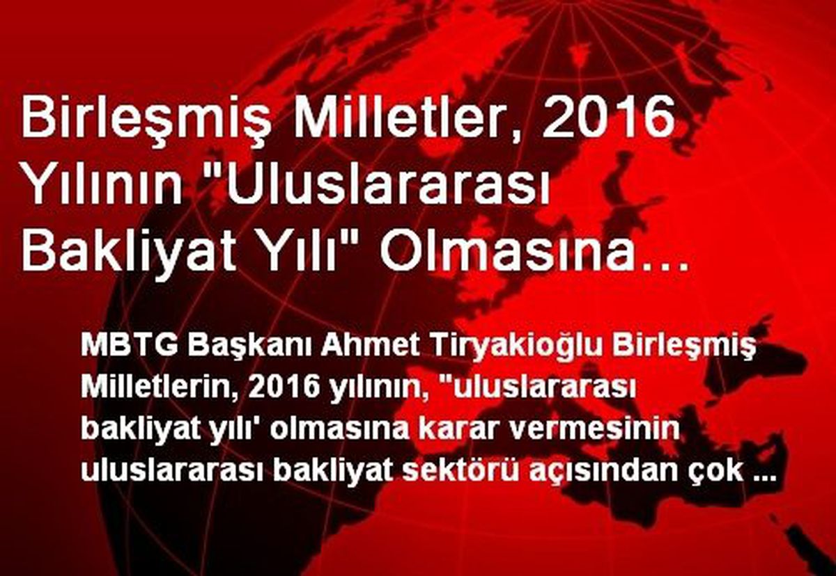 Birleşmiş Milletler, 2016 Yılının "Uluslararası Bakliyat Yılı" Olmasına Karar Verdi