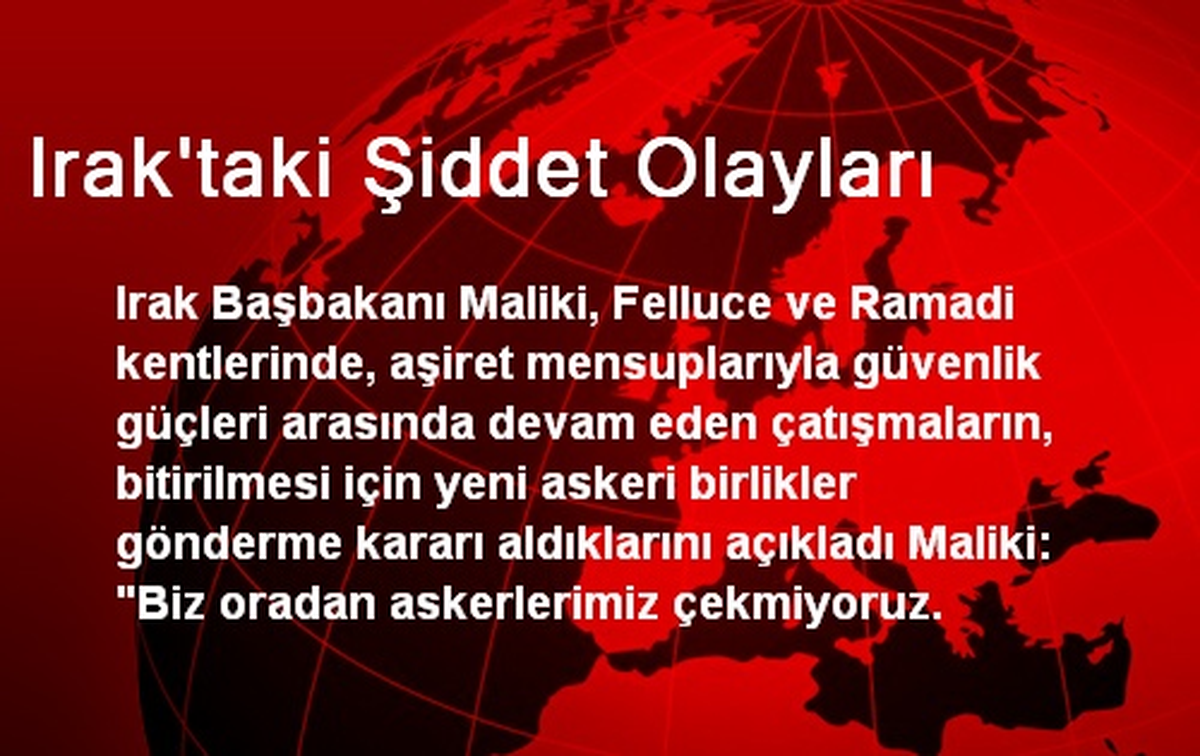 Irak\'taki Şiddet Olayları